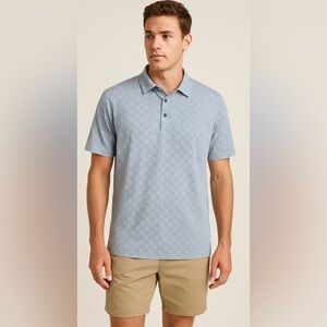 FootJoy Golf Polo ProDry Floral Lisle Light Blue Preppy Athleisure Sport Size XL